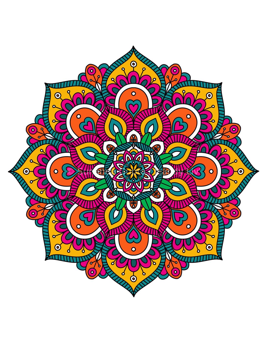 Colourful abstract rainbow shapes painting